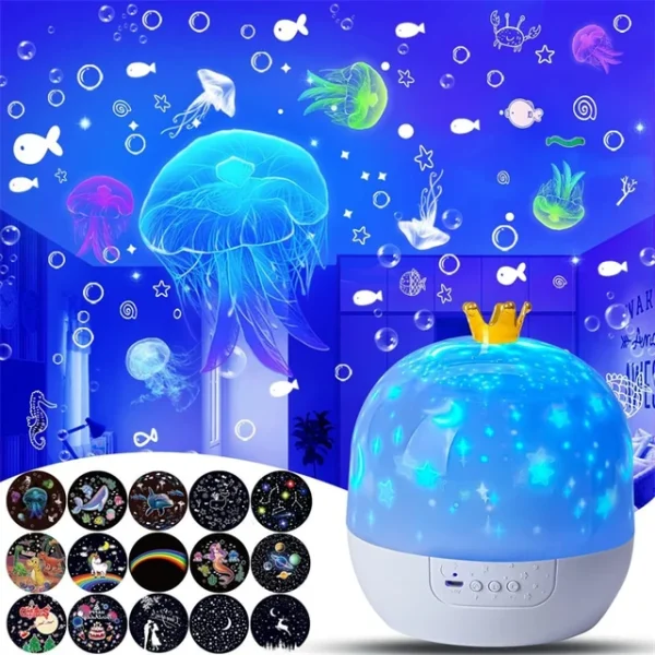 Star Projector 6 OceanWave Patterns Water Light Projector For Bedroom Home Nebula starry light Wedding